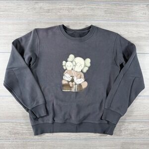 Uniqlo KAWS Companion Sweatshirt Charcoal Grey XX Logo 141-467776 Women XS Small